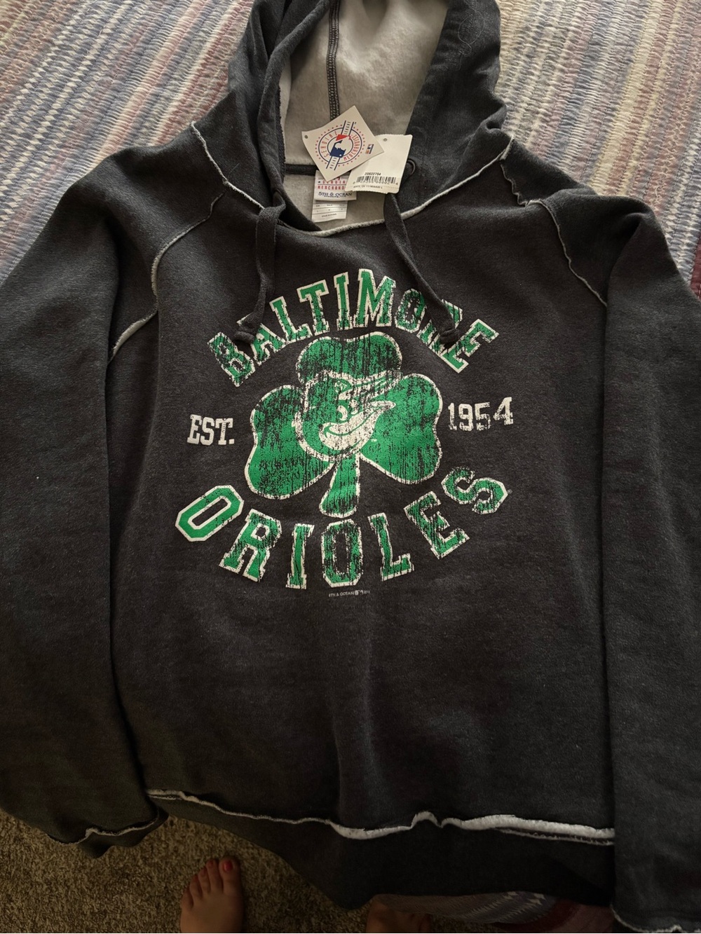 Baltimore Orioles Graphic Hoodie - Black with Green Logo